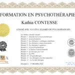Certificat Kathia CONTESSE psychopraticienne